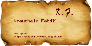 Krautheim Fabó névjegykártya